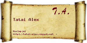 Tatai Alex névjegykártya